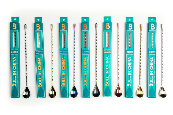 Teardrop Barspoons (30cm/12" Length): Silver