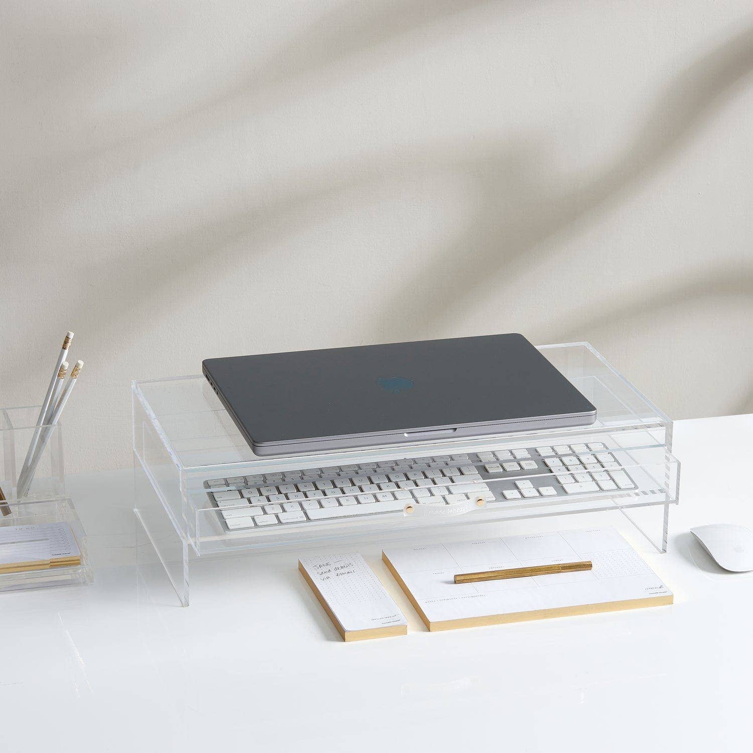 Acrylic Monitor Stand with Drawer