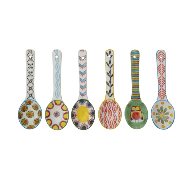 Spoon with Hand-Painted Pattern, 6 Styles