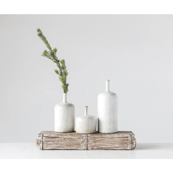 Medium Stoneware Vase with Glaze