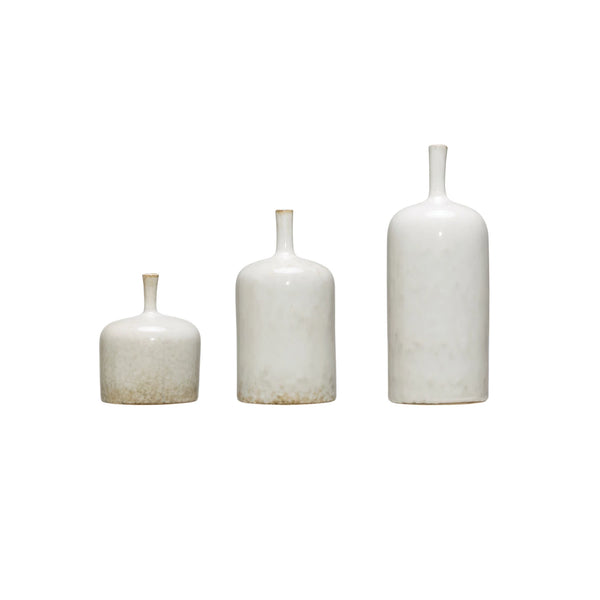 Medium Stoneware Vase with Glaze