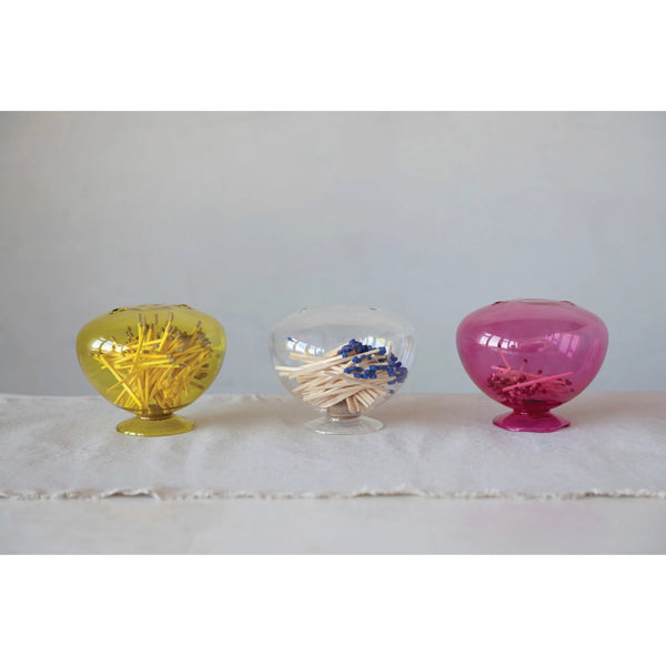 Glass Match Holder, 3 Colors