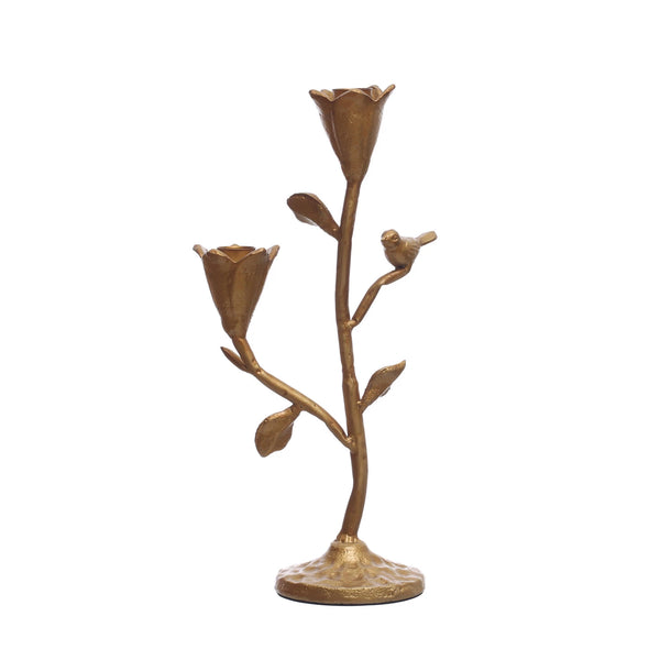 Candlebra with flowers/birds