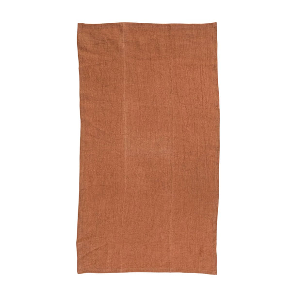 Stonewashed Linen Tea Towel Rust