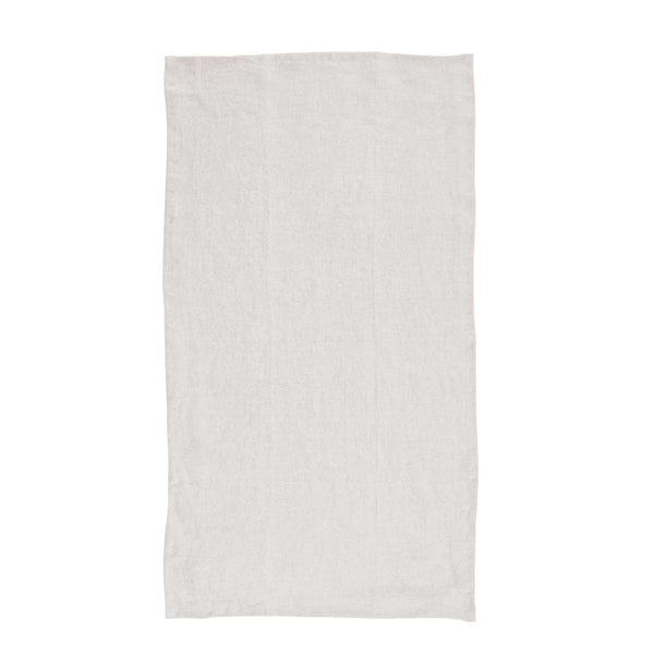 36"L x 20"W Stonewashed Linen Tea Towel Ivory Color