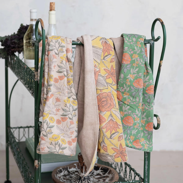 Cotton Printed Tea Towels, 3 Styles