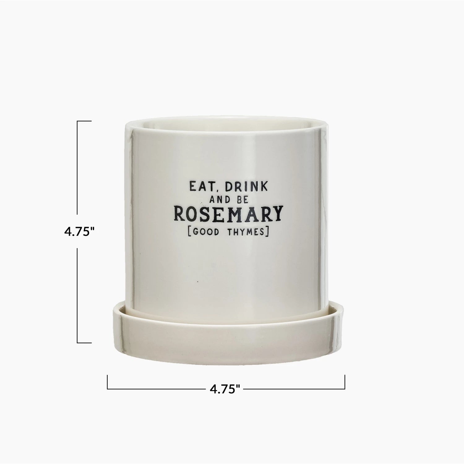 "Rosemary" Planter w/ Saucer, Set of 2
