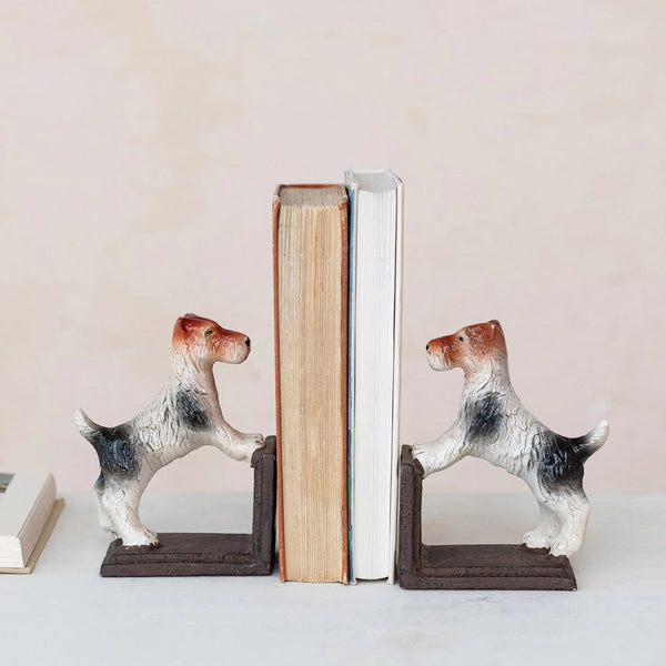 Cast Iron Jack Russell Terrier Bookends, Set of 2