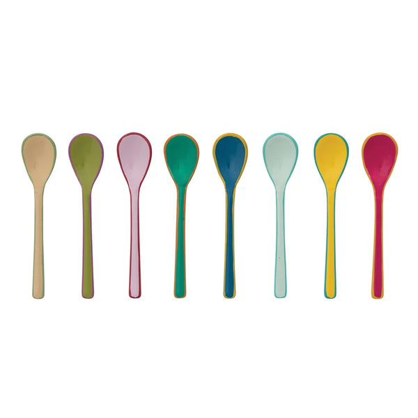 Enameled Stainless Steel Salt Spoon with Colored Edge,