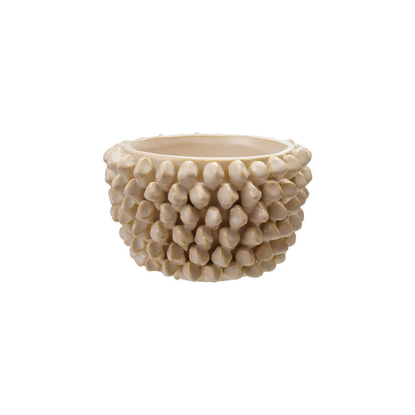 Stoneware Formed Planter, Cream