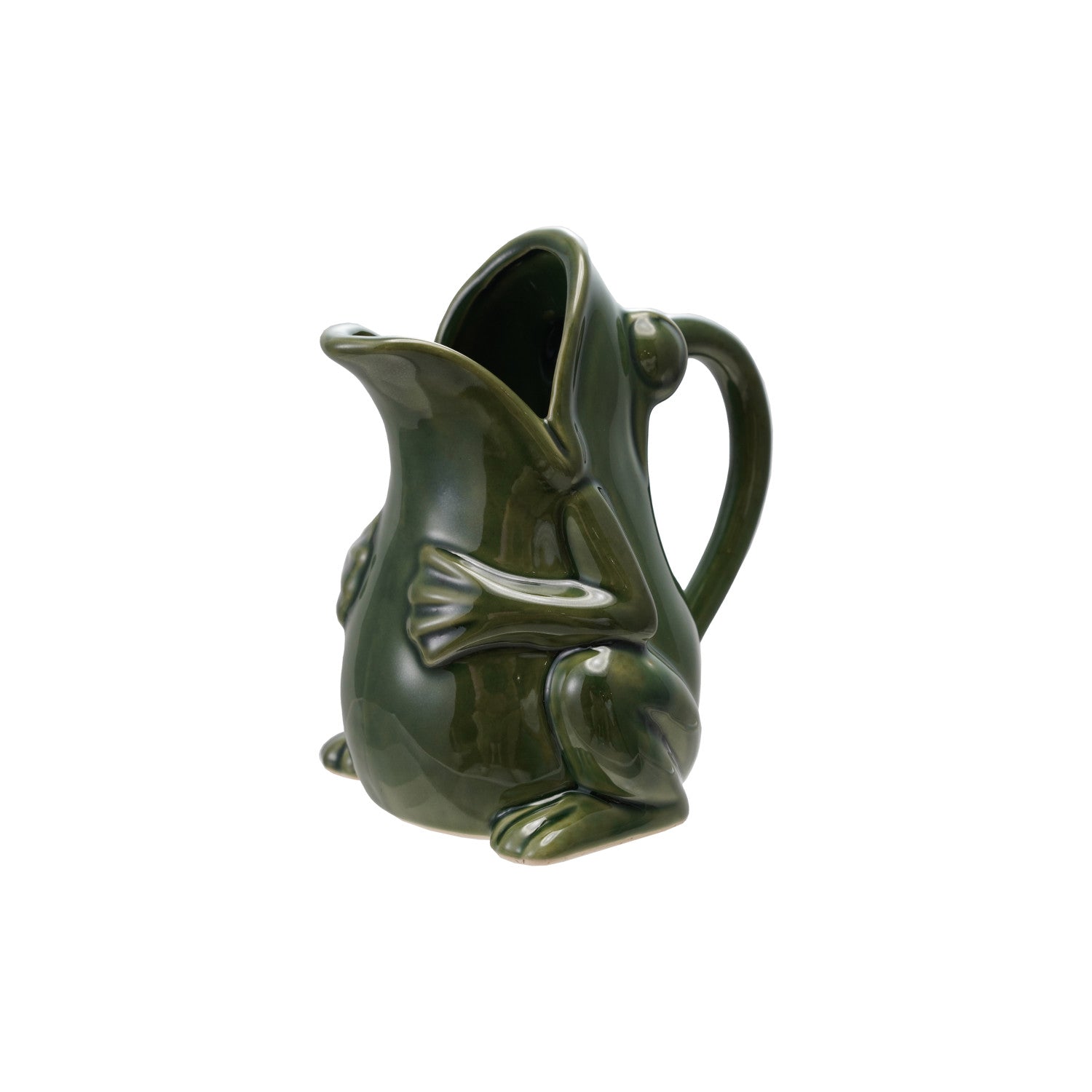 16 oz. Stoneware Frog Pitcher, Reactive Glaze
