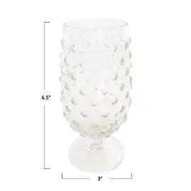 12 oz. Recycled Glass Hobnail Stemmed Drinking Glass