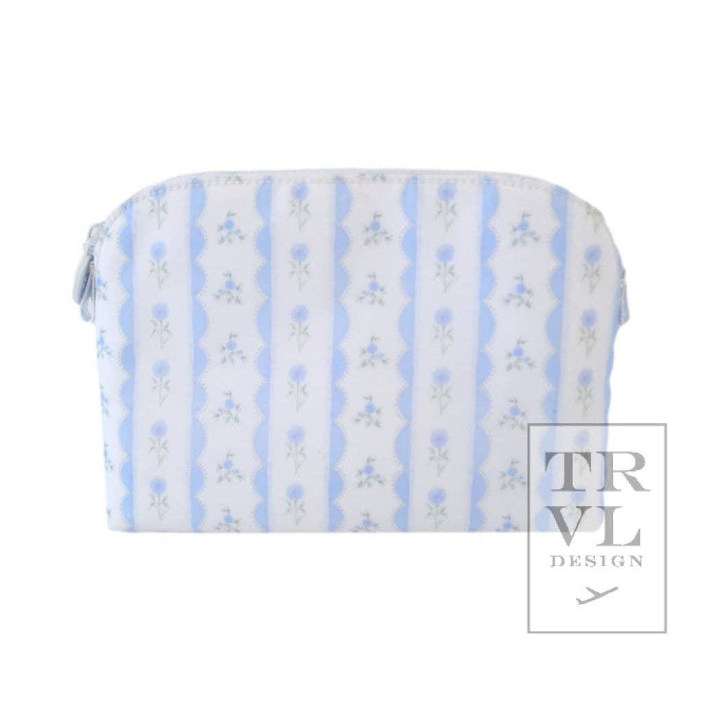Goodie Cosmetic Bag - Ribbon Floral Blue