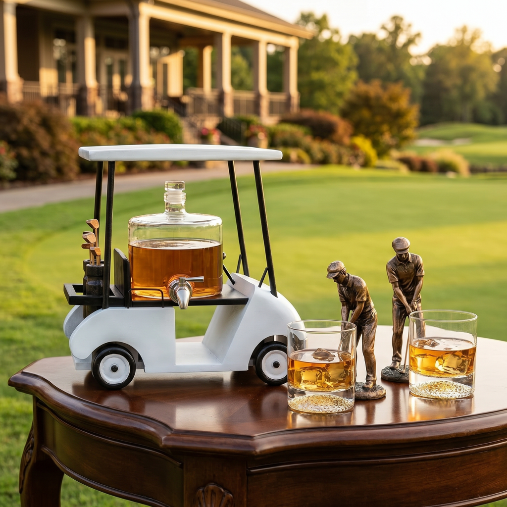 Golf Cart Whiskey Decanter & Ball Glasses