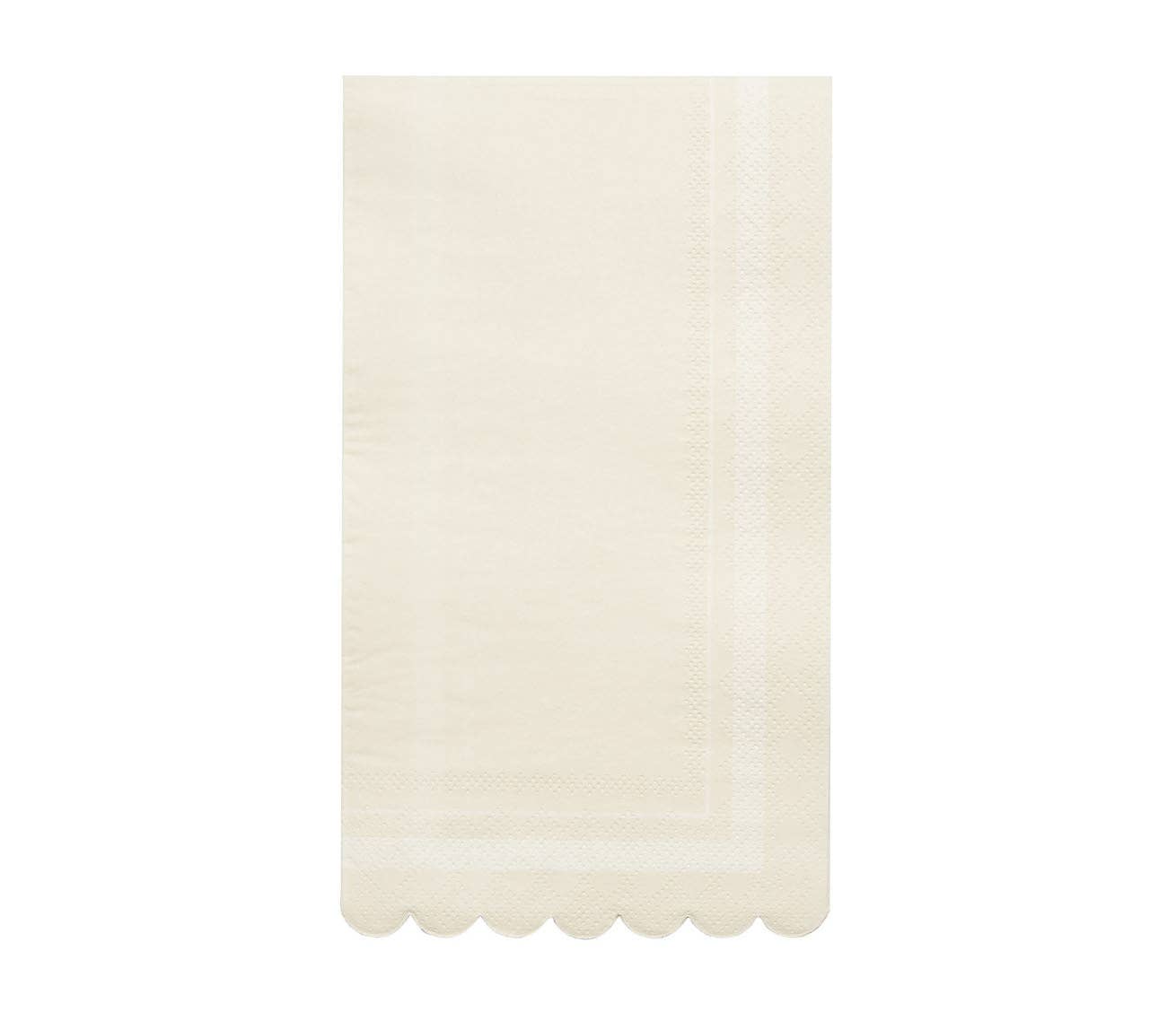 Guest Towel Scalloped Edge Cream/20pkg