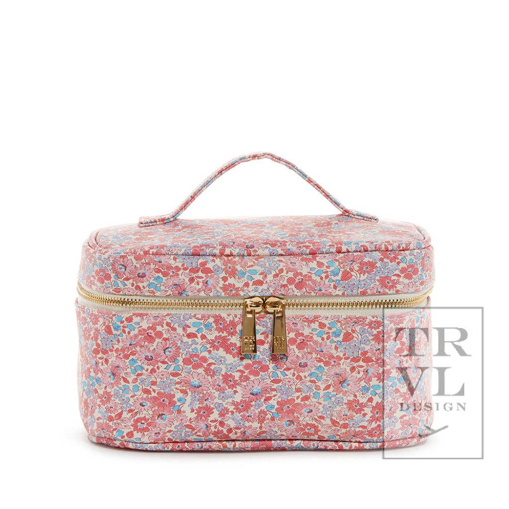 Luxe Marseille Train 2 - Cosmetic Bag With Pink Pinstripe