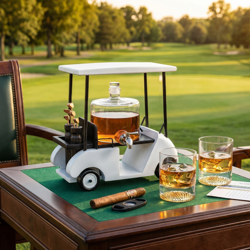 Golf Cart Whiskey Decanter & Ball Glasses