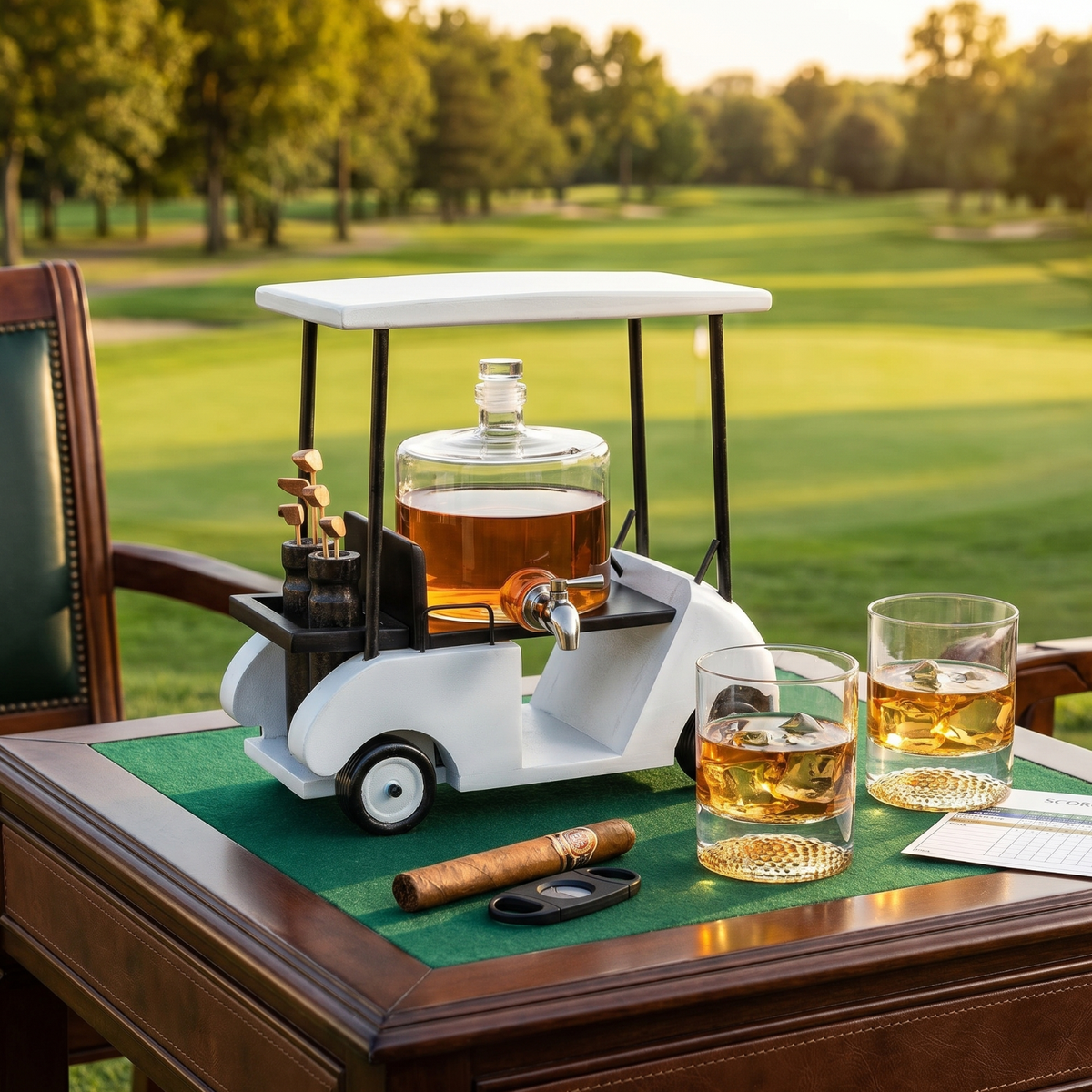 Golf Cart Whiskey Decanter & Ball Glasses