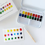 Watercolor Paint Set w/ Brush, 18 Colors