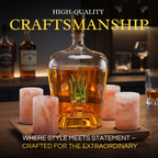Tequila Decanter With 4 Pink Himalayan Salt Shot Glasses