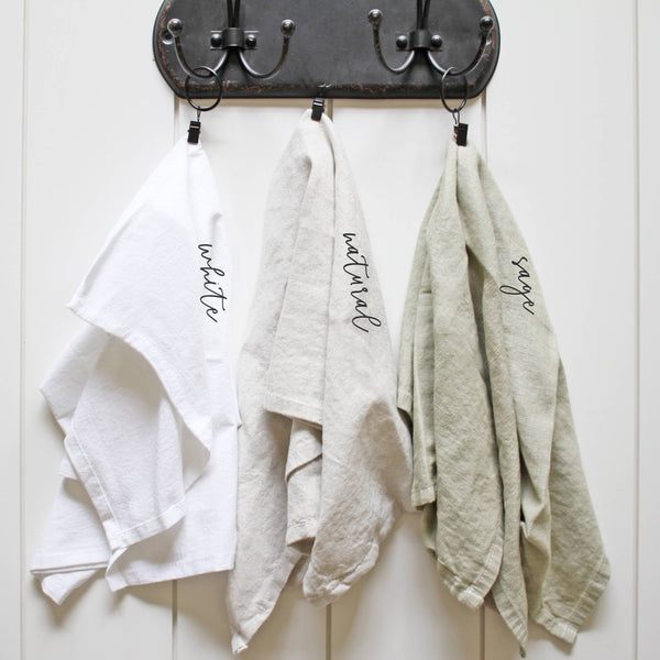 Merry Little Christmas Tea Towel: White