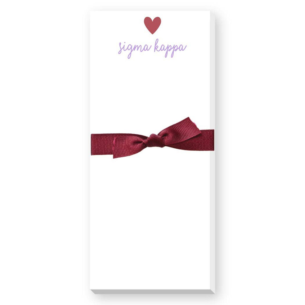 SORORITY GREEK HEART SKINNIE NOTEPAD: ALPHA DELTA PI