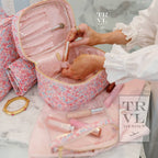 Luxe Marseille Train 2 - Cosmetic Bag With Pink Pinstripe