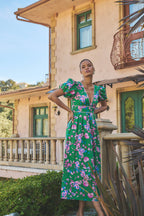 Jaylene Pleated Maxi Dress Denavi Floral Small