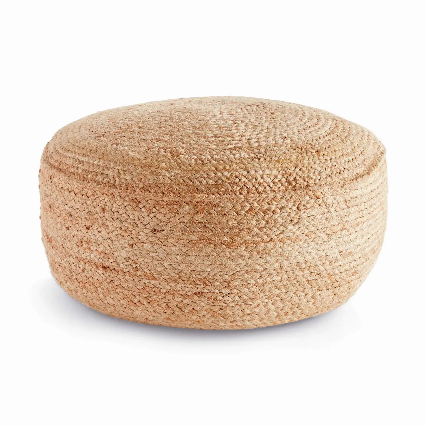Jute Round Pouf - Natural Jute & Foam Cotton - Firm Seating