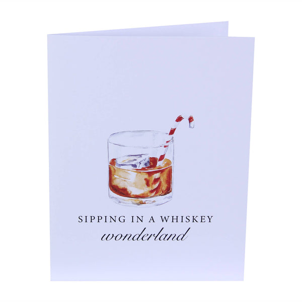 Sipping In A Whiskey Wonderland Christmas Greeting Card