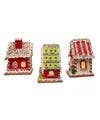 7"R/W/GR SANTA GINGERBREAD LED HOUSE