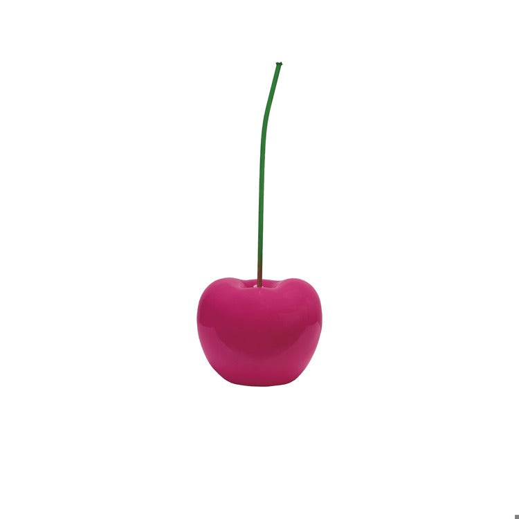 6-1/2"L Resin Cherry Fuschia Color & Green, KD