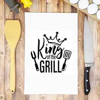 king of the grill tea towel