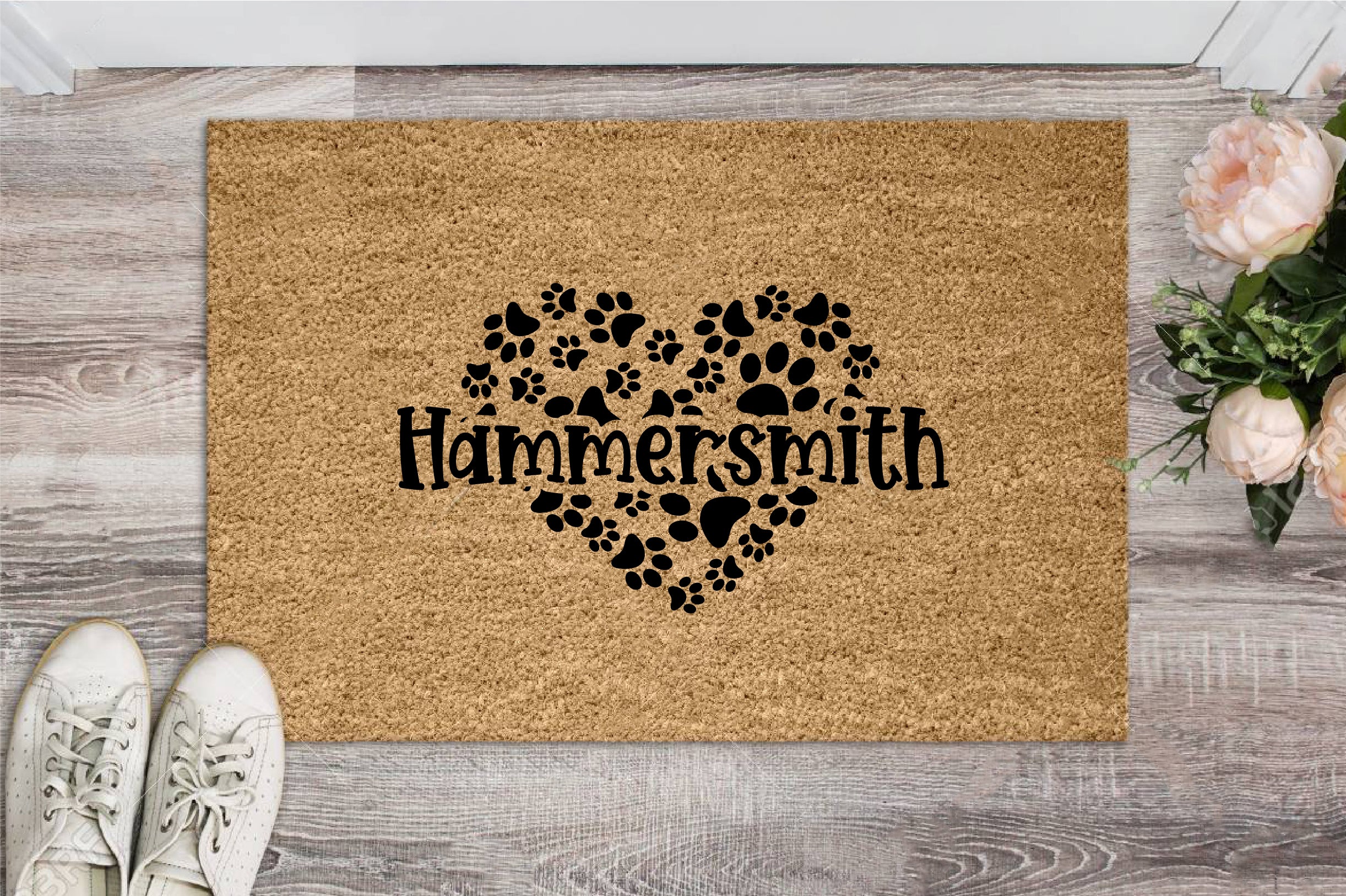 Paw Print Heart Mat