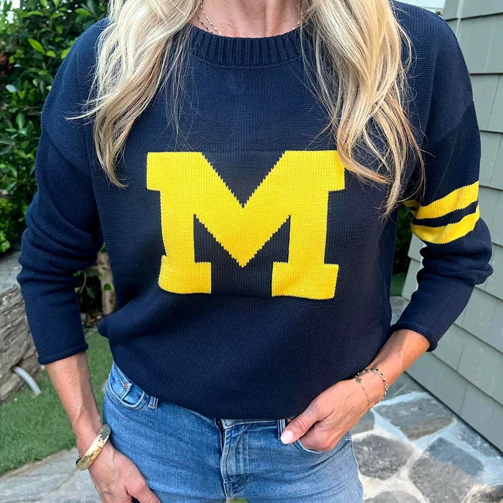 Michigan Long Sleeve – Go Blue Cotton Sweater Knit
