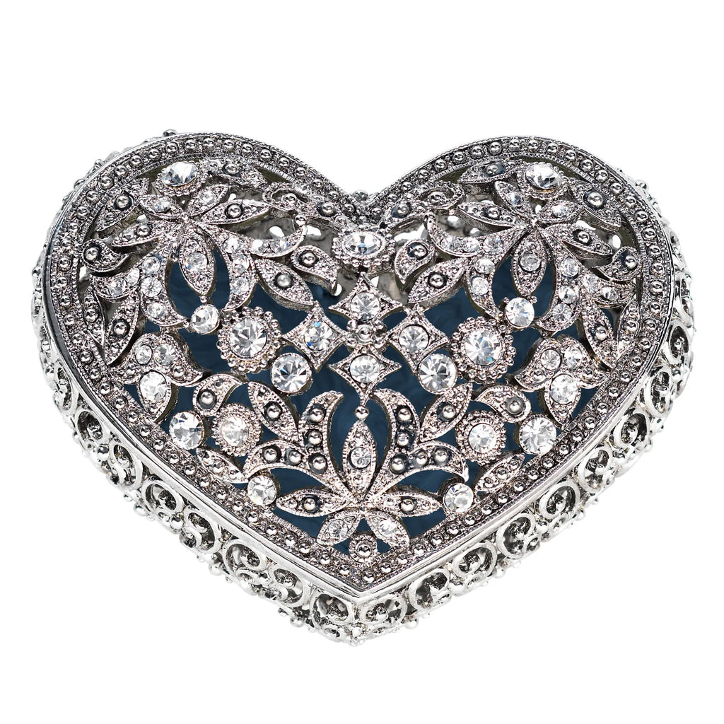 Silver Luxembourg Heart Box
