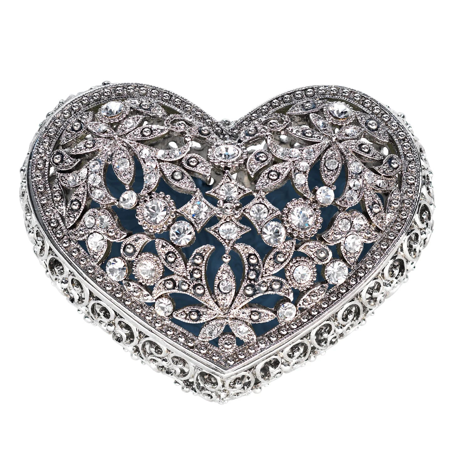 Silver Luxembourg Heart Box