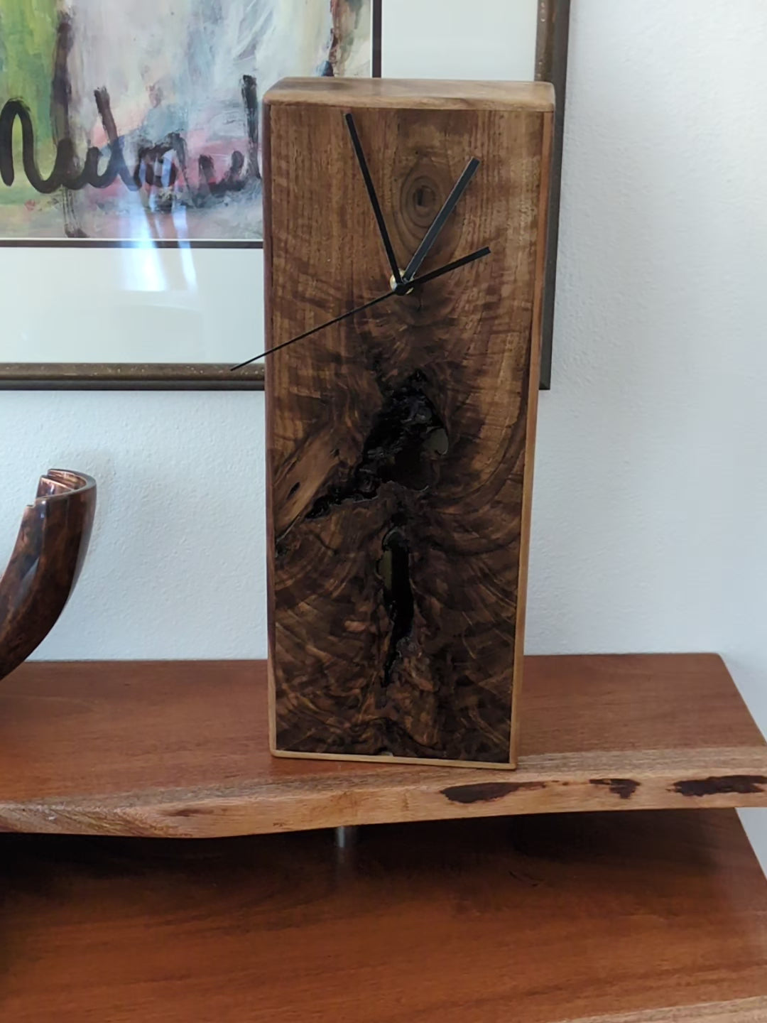 Dark Walnut Pendulum Clock for Mantle or Counter