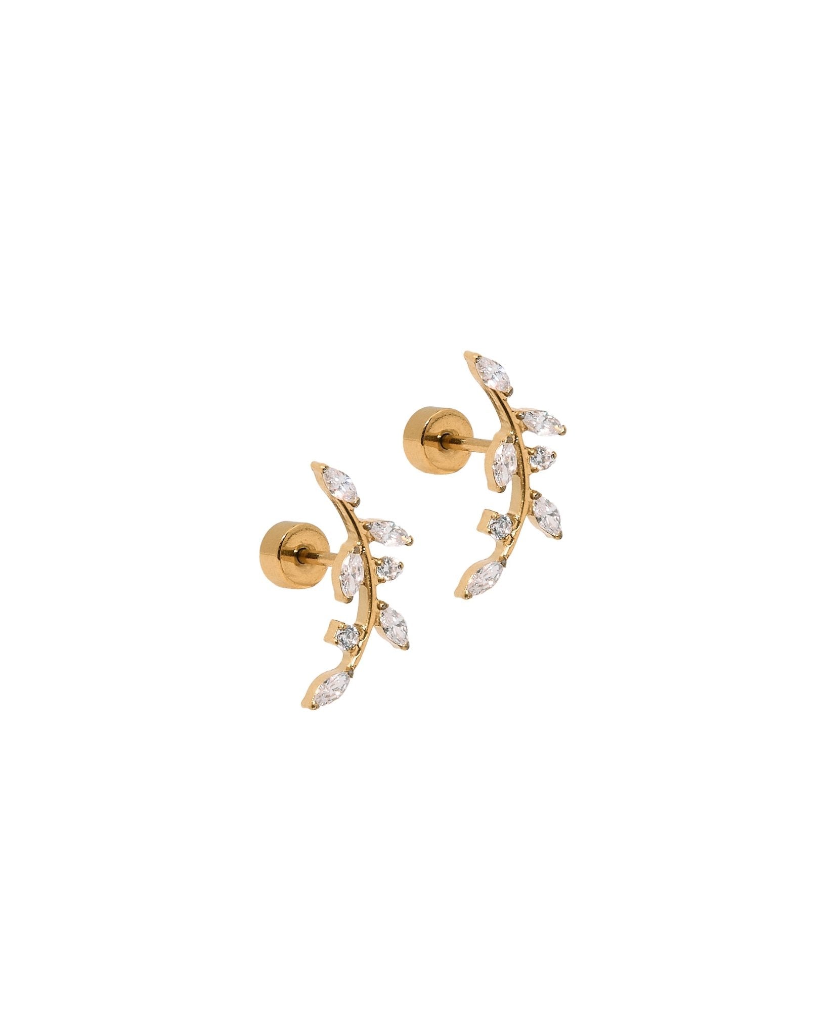 Screwback Stud Earrings - Chloe Climber Gold