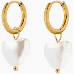 Huggie Charm Earrings - Willa Heart Gold