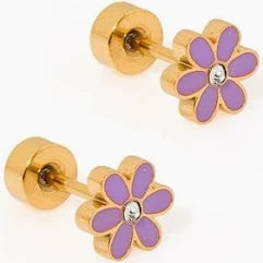 Screwback Stud Earrings - Alli Purple