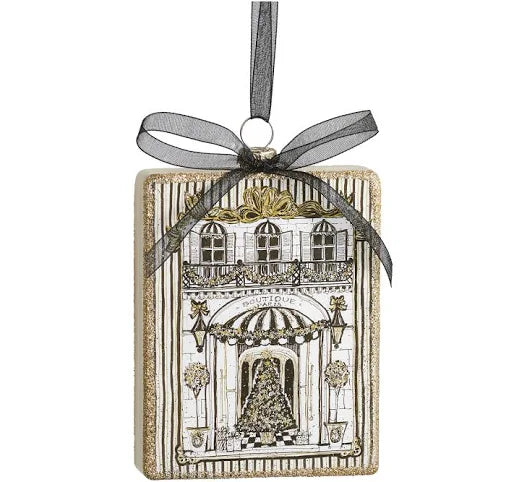 4.5" Holiday in Paris Rectangle Ornament
