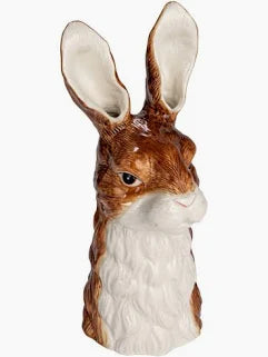 5"L x 4-1/4"W x 11-3/4"H Stoneware Rabbit Vase