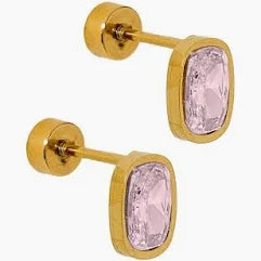 Screwback Stud Earrings - Kay Pink