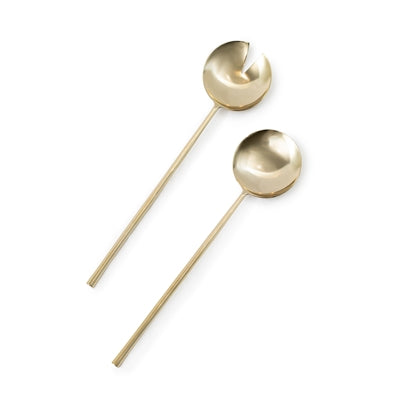 GOLD PLATED BRASS SALAD SERVERS - 2PCS