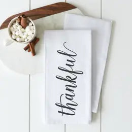 Thankful Tea Towel | White