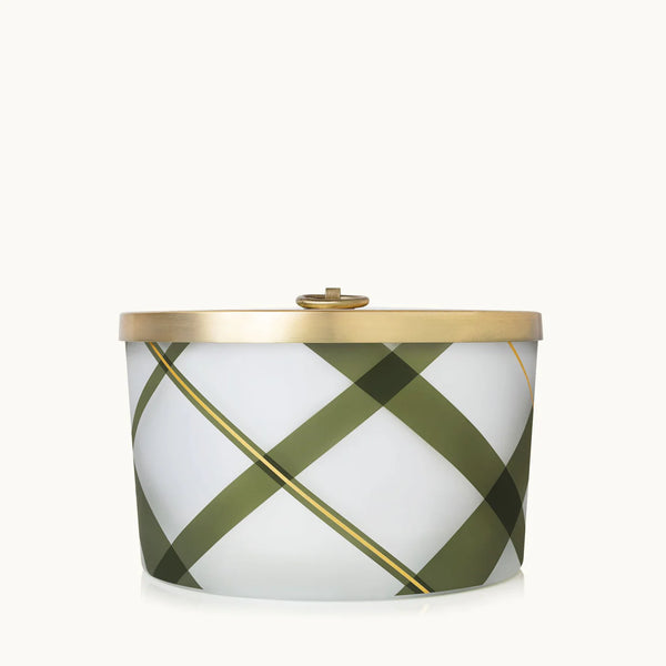 Frasier Fir Lg Frosted Plaid Candle 3Wick