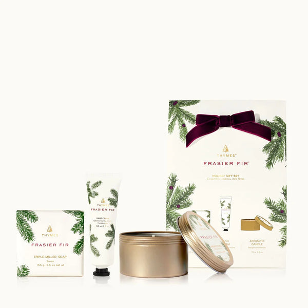 Frasier Fir Holiday Gift Set - Hand Cream, Travel Tin, and Bar Soap