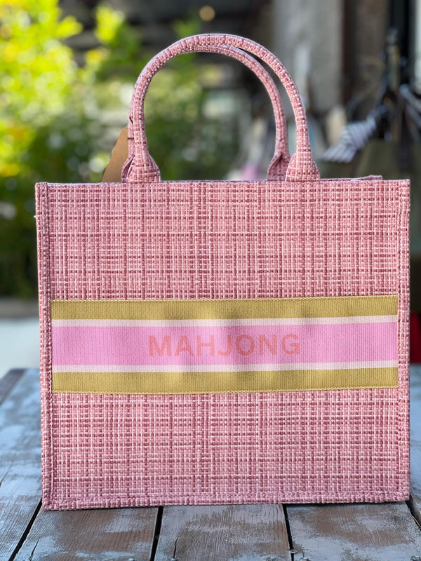 Pink Tweed Mahjong tote