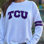 TCU Frogs - White Sweater Knit